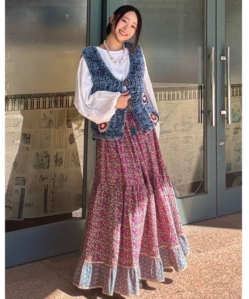 チャイハネ（チャイハネ）の「【チャイハネ】バグルアティアードスカート（スカート・レディース・オレンジ/ピンク・FREE）」の16枚目の写真