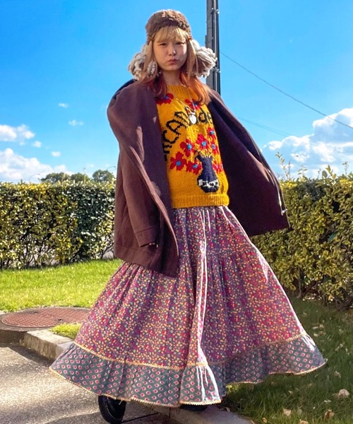 チャイハネ（チャイハネ）の「【チャイハネ】バグルアティアードスカート（スカート・レディース・オレンジ/ピンク・FREE）」の4枚目の写真