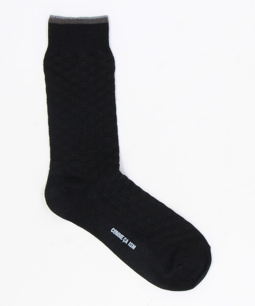 COMME CA ISM(コムサイズム)の「リンクス 市松柄 ソックス(ソックス/靴下・メンズ・ネイビー/ダークブラウン/ブラック・27cm)」の1枚目の写真