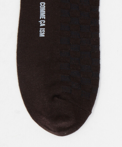 COMME CA ISM(コムサイズム)の「リンクス 市松柄 ソックス(ソックス/靴下・メンズ・ネイビー/ダークブラウン/ブラック・27cm)」の6枚目の写真