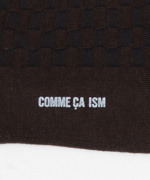 COMME CA ISM(コムサイズム)の「リンクス 市松柄 ソックス(ソックス/靴下・メンズ・ネイビー/ダークブラウン/ブラック・27cm)」の7枚目の写真