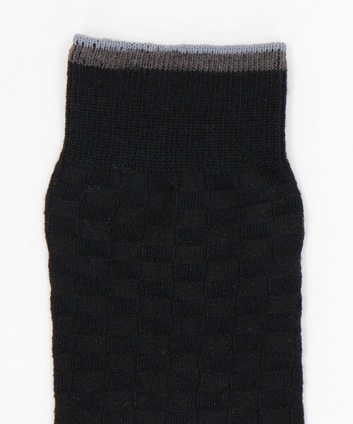 COMME CA ISM(コムサイズム)の「リンクス 市松柄 ソックス(ソックス/靴下・メンズ・ネイビー/ダークブラウン/ブラック・27cm)」の8枚目の写真