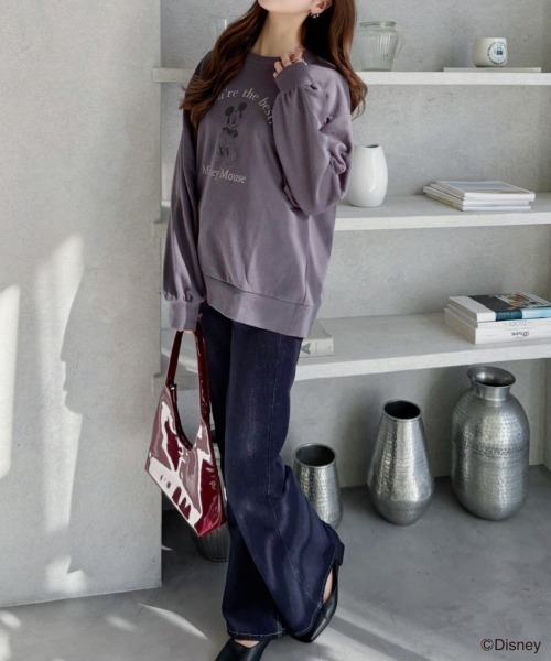 TREOVER（トレオーバー）の「≪Mickey Mouse≫ 裏毛ビッグプルオーバー（Tシャツ/カットソー・レディース・チャコール/オートミール/ブラウン・FREE）」の13枚目の写真
