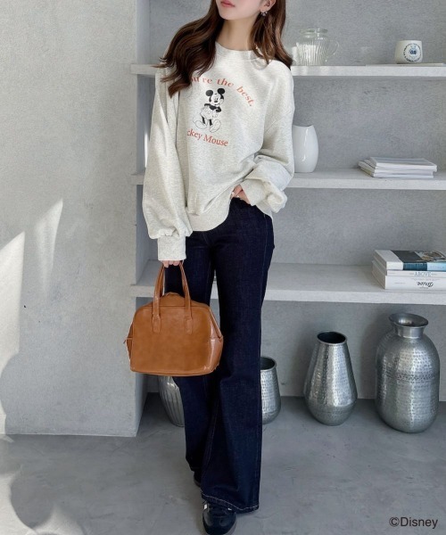 TREOVER（トレオーバー）の「≪Mickey Mouse≫ 裏毛ビッグプルオーバー（Tシャツ/カットソー・レディース・チャコール/オートミール/ブラウン・FREE）」の17枚目の写真