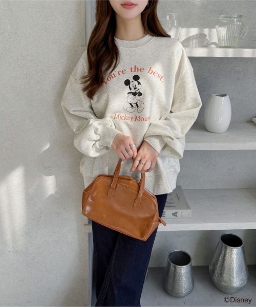 TREOVER（トレオーバー）の「≪Mickey Mouse≫ 裏毛ビッグプルオーバー（Tシャツ/カットソー・レディース・チャコール/オートミール/ブラウン・FREE）」の19枚目の写真
