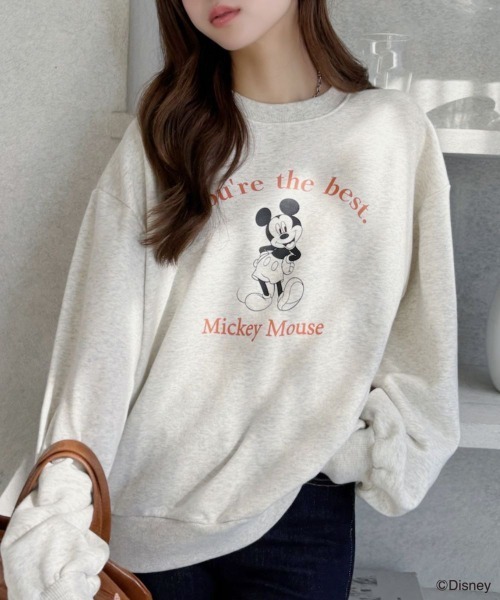 TREOVER（トレオーバー）の「≪Mickey Mouse≫ 裏毛ビッグプルオーバー（Tシャツ/カットソー・レディース・チャコール/オートミール/ブラウン・FREE）」の21枚目の写真