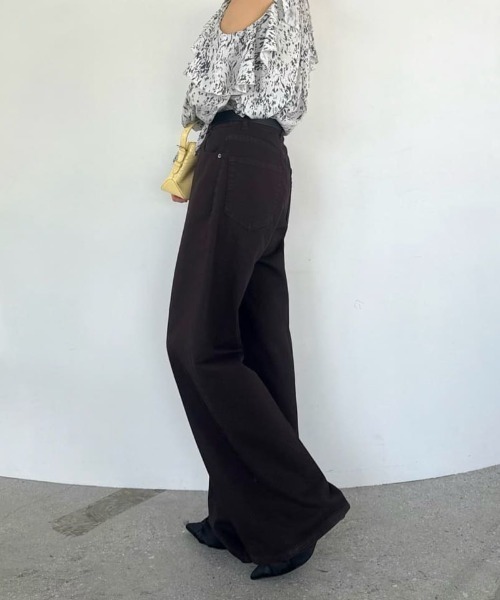 FRAY I.D（フレイアイディー）の「ハイウエストセンタープレスワイド