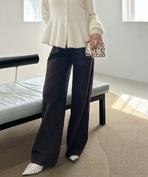 FRAY I.D（フレイアイディー）の「ハイウエストセンタープレスワイド