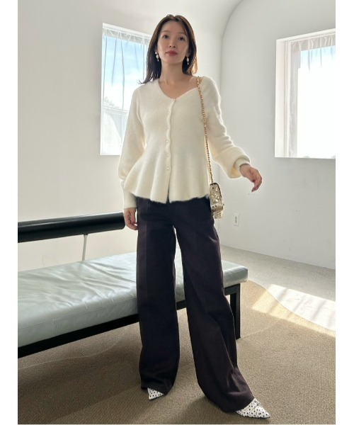 FRAY I.D（フレイアイディー）の「ハイウエストセンタープレスワイド