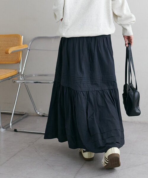 DISCOAT タックフレアスカート コーデを格上げ】タックフレアスカート（スカート）｜DISCOAT（ディス