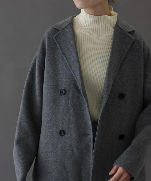 FORK&SPOON（フォークアンドスプーン）の「FORK&SPOON　リバーロングコート（その他アウター・レディース・ネイビー/グレー・1）」の8枚目の写真