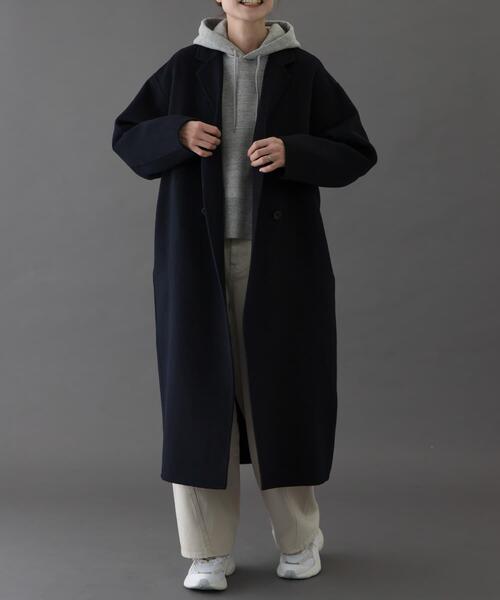 FORK&SPOON（フォークアンドスプーン）の「FORK&SPOON　リバーロングコート（その他アウター・レディース・ネイビー/グレー・1）」の12枚目の写真