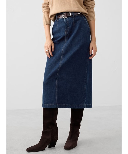 BANANA REPUBLIC FACTORY STORE(バナナリパブリック ファクトリーストア)の「BANANA REPUBLIC FACTORY STORE デニム プリーツ マキシスカート(デニムスカート・レディース・インディゴブルー/ライトインディゴブルー・2/0/4/6/8)」の2枚目の写真
