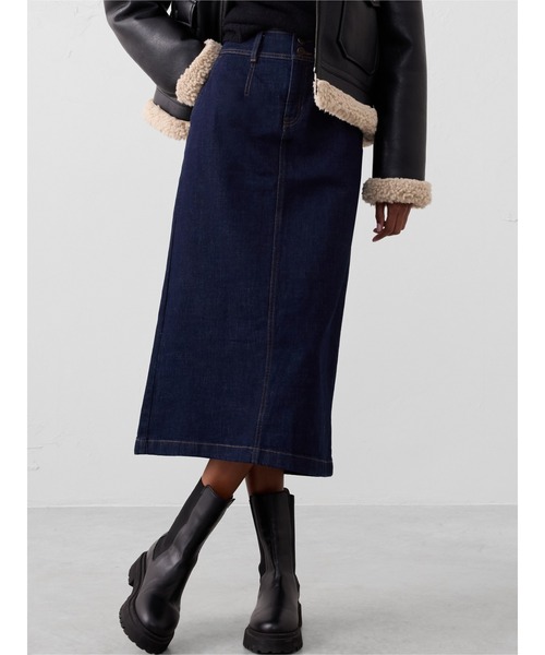 BANANA REPUBLIC FACTORY STORE(バナナリパブリック ファクトリーストア)の「BANANA REPUBLIC FACTORY STORE デニム プリーツ マキシスカート(デニムスカート・レディース・インディゴブルー/ライトインディゴブルー・2/0/4/6/8)」の1枚目の写真