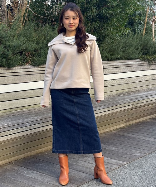 BANANA REPUBLIC FACTORY STORE(バナナリパブリック ファクトリーストア)の「BANANA REPUBLIC FACTORY STORE デニム プリーツ マキシスカート(デニムスカート・レディース・インディゴブルー/ライトインディゴブルー・2/0/4/6/8)」の9枚目の写真
