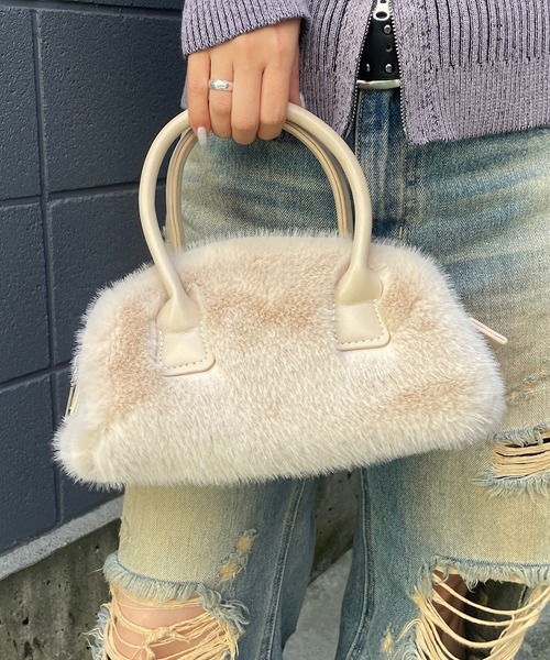 セール】ファーボストンミニバッグ（ボストンバッグ）｜ROGER AND RAW