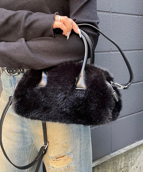 セール】ファーボストンミニバッグ（ボストンバッグ）｜ROGER AND RAW