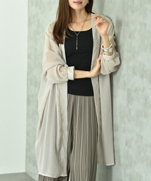 シフォン楊柳ガウン+リブタンクSET