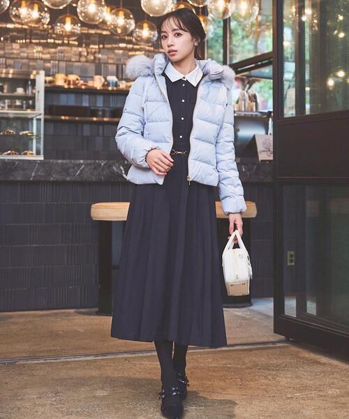 フォックスファー付ショートダウン（ダウンジャケット/コート