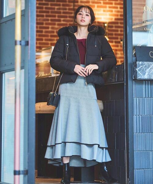 フォックスファー付ショートダウン（ダウンジャケット/コート