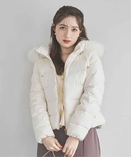 フォックスファー付ショートダウン（ダウンジャケット/コート