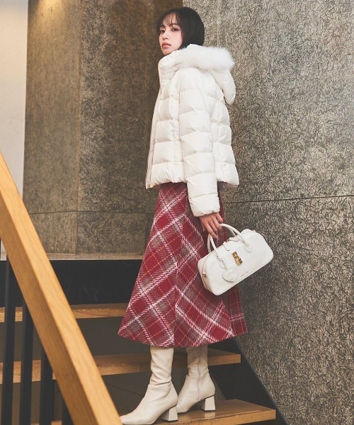 フォックスファー付ショートダウン（ダウンジャケット/コート