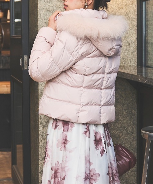 フォックスファー付ショートダウン（ダウンジャケット/コート