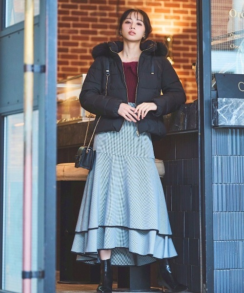 フォックスファー付ショートダウン（ダウンジャケット/コート