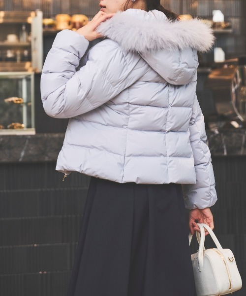 フォックスファー付ショートダウン（ダウンジャケット/コート