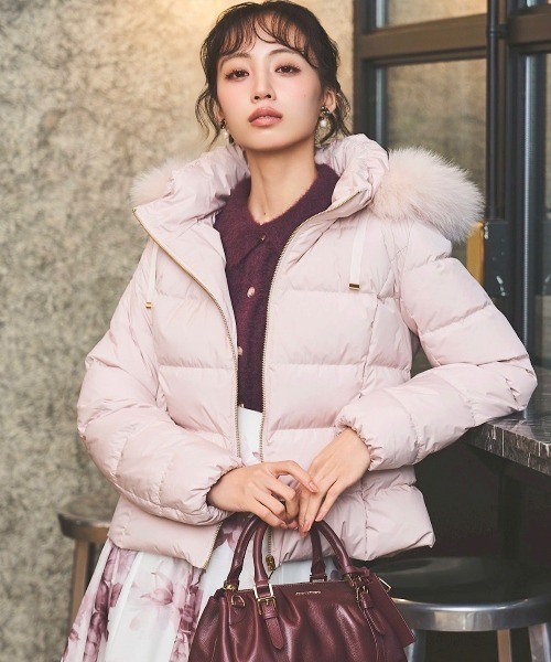 フォックスファー付ショートダウン（ダウンジャケット/コート