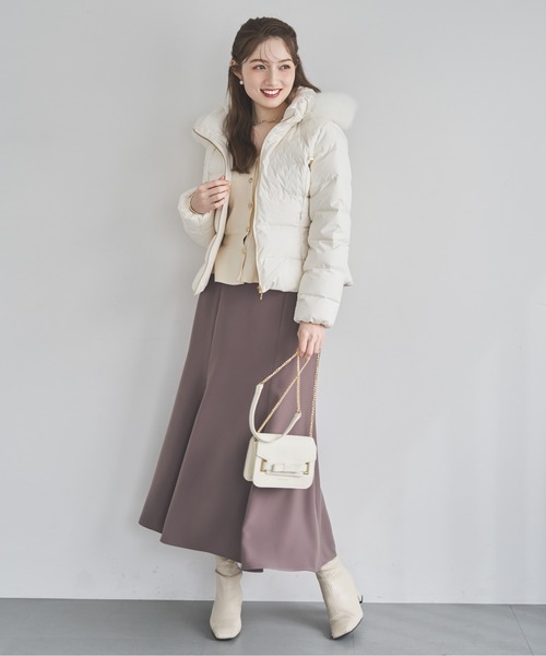 フォックスファー付ショートダウン（ダウンジャケット/コート