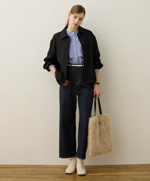 LE SOUK HOLIDAY(ルスークホリデー)の「ウーリッシュドロストブルゾン【セットアップ対応】(その他アウター・レディース・ダークブラウン/ブラック・M/L)」の8枚目の写真