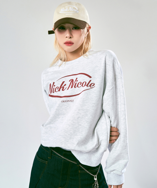 NICK&NICOLE（ニックアンドニコール）の「NICOLE ORIGINALS SWEATSHIRT_MELANGE BURGUNDY（スウェット・レディース・その他・FREE）」の3枚目の写真