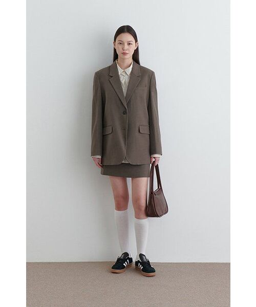 MUSINSA STANDARD WOMAN（ムシンサスタンダードウーマン）の「ウィメンズコットンナイロンオーバーサイズシャツ[ライトベージュ]（シャツ/ブラウス・レディース・その他・SMALL/MEDIUM/LARGE/X-SMALL）」の9枚目の写真
