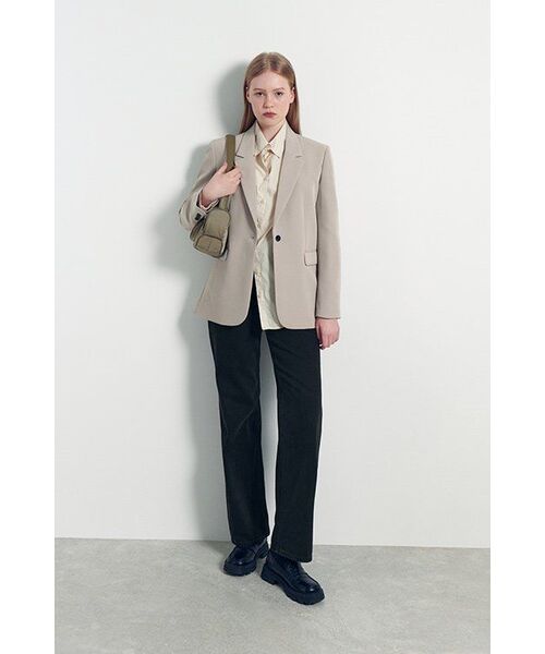 MUSINSA STANDARD WOMAN（ムシンサスタンダードウーマン）の「ウィメンズコットンナイロンオーバーサイズシャツ[ライトベージュ]（シャツ/ブラウス・レディース・その他・SMALL/MEDIUM/LARGE/X-SMALL）」の12枚目の写真