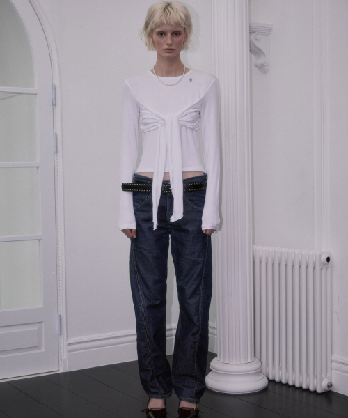 ROSEFRANTZ（ロゼフランツ）の「Tie Ribbon Long Sleeve [Ivory]（Tシャツ/カットソー・レディース・アイボリー・OS）」の2枚目の写真