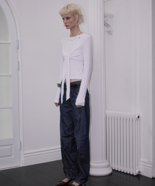 ROSEFRANTZ（ロゼフランツ）の「Tie Ribbon Long Sleeve [Ivory]（Tシャツ/カットソー・レディース・アイボリー・OS）」の3枚目の写真