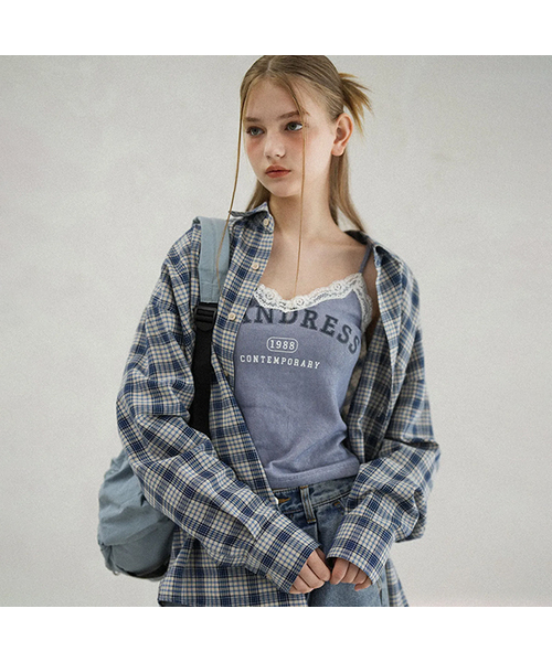 AVANDRESS(アバンドレス )の「Vintage Lace Sleeveless BLUE(Tシャツ/カットソー・レディース・ブルー・SMALL/MEDIUM)」の1枚目の写真