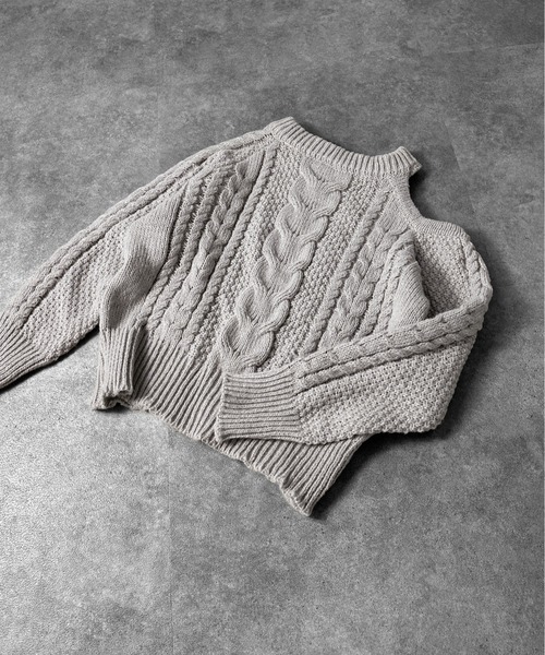 セール】【jiasecond.】肩開きケーブルニット / トップス ニット