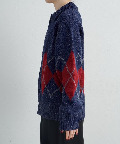 CIAOPANIC TYPY(チャオパニックティピー)の「【UNISEX】アーガイル襟ネップニットカーディガン(カーディガン/ボレロ・レディース・ネイビー/ライトグレー/チャコールグレー・MEDIUM/LARGE)」の21枚目の写真