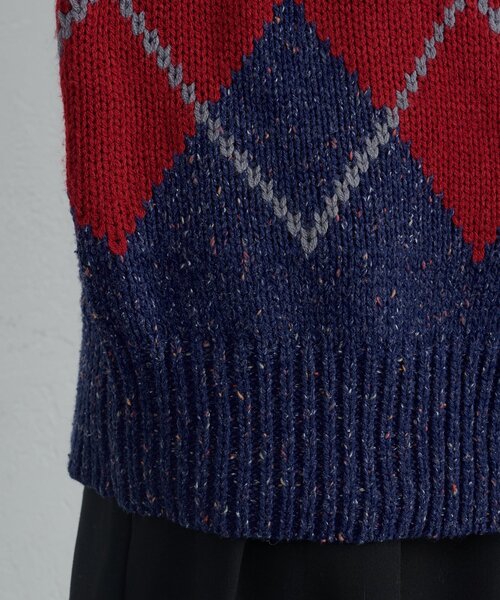 CIAOPANIC TYPY(チャオパニックティピー)の「【UNISEX】アーガイル襟ネップニットカーディガン(カーディガン/ボレロ・レディース・ネイビー/ライトグレー/チャコールグレー・MEDIUM/LARGE)」の19枚目の写真