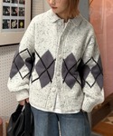 CIAOPANIC TYPY（チャオパニックティピー）の「【UNISEX】アーガイル襟ネップニットカーディガン（カーディガン/ボレロ・MEDIUM）」