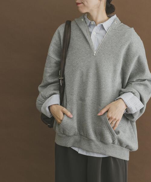 ITEMS URBANRESEARCH（アイテムズ アーバンリサーチ）の「ハイヒートコットンハーフジップスウェット（パーカー・レディース・ベージュ/グレー/ブラック・FREE）」の16枚目の写真