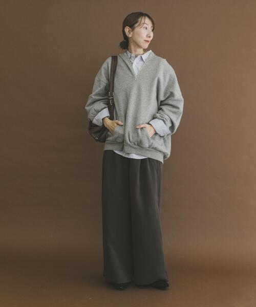 ITEMS URBANRESEARCH（アイテムズ アーバンリサーチ）の「ハイヒートコットンハーフジップスウェット（パーカー・レディース・ベージュ/グレー/ブラック・FREE）」の17枚目の写真