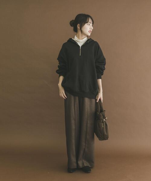 ITEMS URBANRESEARCH（アイテムズ アーバンリサーチ）の「ハイヒートコットンハーフジップスウェット（パーカー・レディース・ベージュ/グレー/ブラック・FREE）」の22枚目の写真