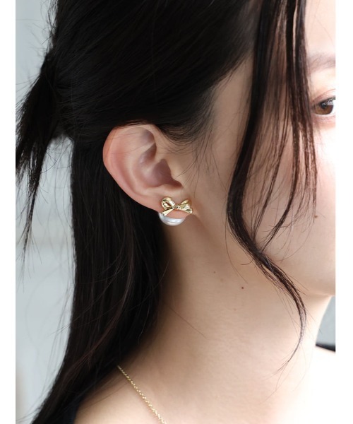 Edit Sheen（エディットシーン）の「大粒パールキャッチモチーフピアス（ヘアゴム・レディース・シルバー/ゴールド・FREE）」の9枚目の写真