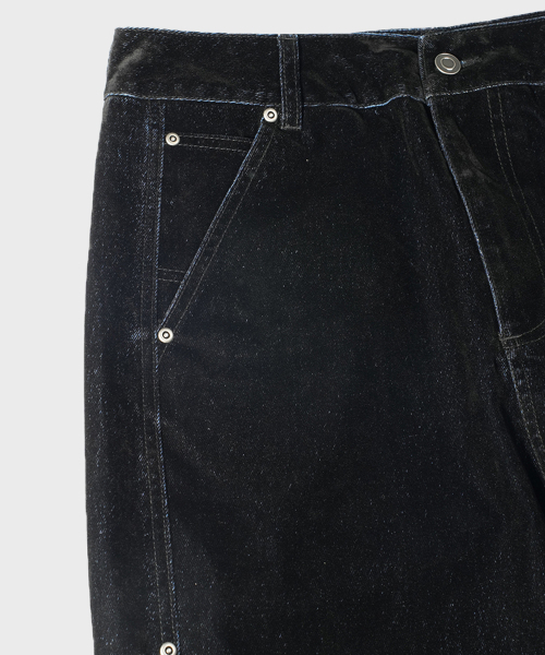 SAINTPAIN（セイントペイン）の「SPリベットベルベットデニムパンツブラック（デニムパンツ・レディース・その他・MEDIUM/LARGE）」の2枚目の写真