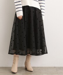 grove | 甘さを抑えて、品よく華やぐ メッシュフロッキードットスカート(スカート)