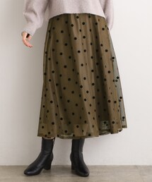 grove | 甘さを抑えて、品よく華やぐ メッシュフロッキードットスカート(スカート)