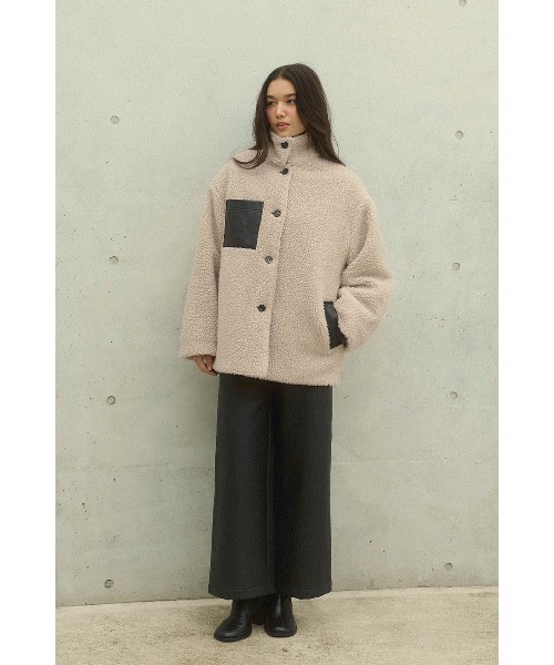 ALEXIA STAM（アリシアスタン）の「Reversible Boa Jacket /リバーシブルムートンボアジャケット（その他アウター・レディース・ブラウン/ブラック・FREE）」の9枚目の写真